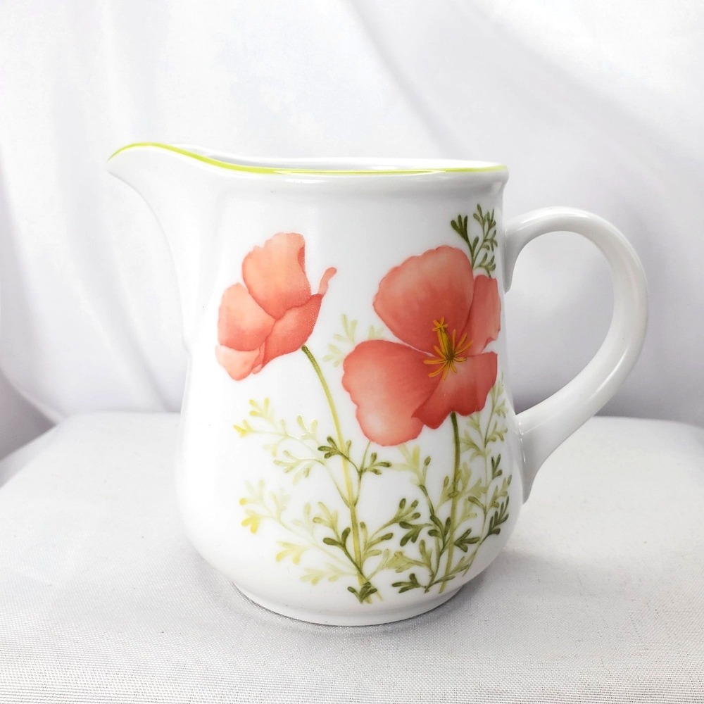 Noritake Progression China Bright Side Creamer Pitcher Floral 9079 Japan 4"